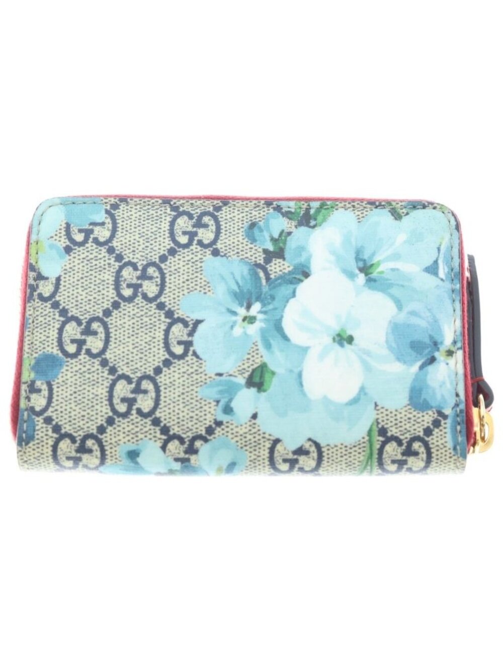 Gucci GG Blooms Compact Wallet Floral Bifold Blue Beige - Picture 2 of 7